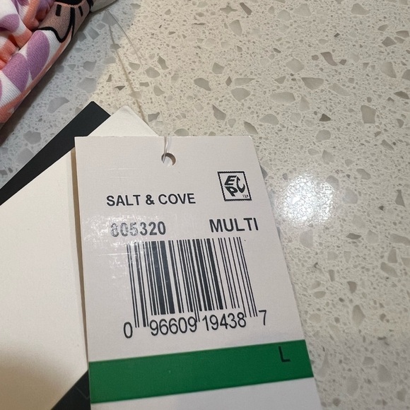 99. Salt & Cove Purple Floral Tie Back Tankini Swim Separate Juniors L S 805320 - Picture 8 of 8